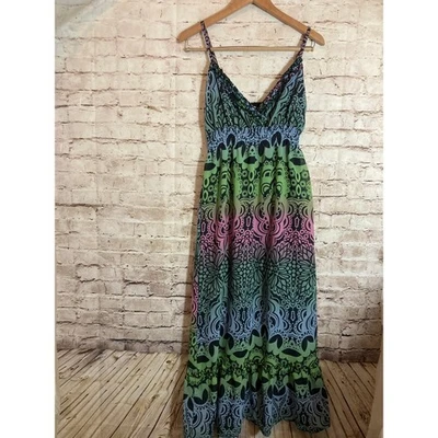 Maxi Vestido Ulta Flirt Babydoll Grande Oscuro Romántico Floral Largo Malla Volantes Calzoncillo Foto 1 de 4