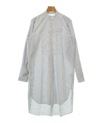 Vestidos camiseros MARNI blanco x azul x marrón (patrón de rayas) 2200600727026 Foto 1 de 4