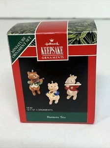 Hallmark 1992 Harmony Trio conjunto de 3 adornos de recuerdo en miniatura - Imagen 1 de 4