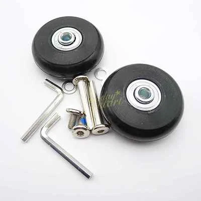 2Set Luggage Suitcase Replacement Wheels Axles Deluxe Repair OD 55mm
