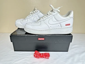 Nike Air Force 1 x Supreme Low Box Logo White - Size 8 With Box And Extra Laces - Bild 1 von 13