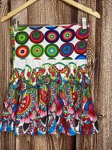 Desigual Girl’s Flaired Short Skirt Size 13/14 Peacock Design Graphic - Picture 1 of 4