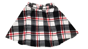 Girls Checkered Mini Skirt Size 8y SHEIN Black Red & White - Picture 1 of 5