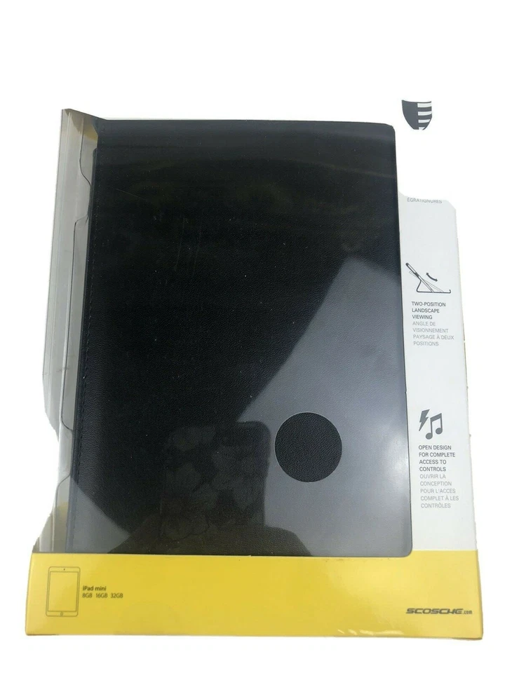 NEW  Black Leather Folio Case for iPad mini IPDMFLBK In Sealed Box - Image 1 of 3