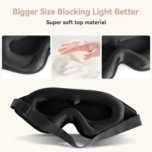 3D Soft Padded Shade Cover Mask Sleep Mask Eye Mask Blindfold Travel Accessories - Picture 1 of 9