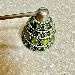 Bejeweled bunte Juwelen handwerklich 12" schwarz/silber Kerzenschnüffler mit drehbarer Glocke - Bild 1 von 6