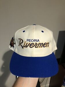 Vintage Peoria Rivermen Sports Specialties Script Snapback Hat Cap ECHL Hockey