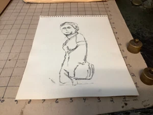 original undated 9X12" drawing/sketch: FEMALE STATUE - Picture 1 of 1