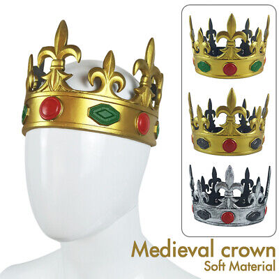 Accessorio Costume Regolabile Uomo Oro Re Cosplay Schiuma Corona Imperiale Medievale Corona • 10.18€