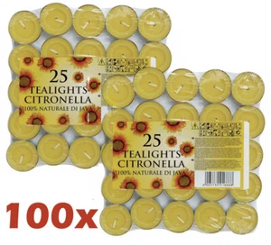 100 x Prices Citronella Tealight Candles Outdoor Garden Home Insect Repeller - Picture 1 of 2