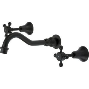 BATH WALL/BASIN TAPS - BLACK LILLIAN SHEPHERD CROOK #336102BK - Picture 1 of 2