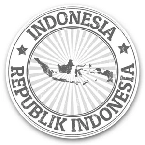 2 x Vinyl Stickers 25cm (bw) - Republik of Indonesia Map Travel #39867 - Afbeelding 1 van 8