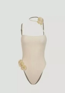 SAME LOS ANGELES One Piece Swimsuit Womens Color Beige(Suede) Sz Small - Picture 1 of 12