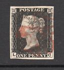 1840 SG 2 -- penny black plate 1b ( L C ) 4 good margins light red Maltese cross