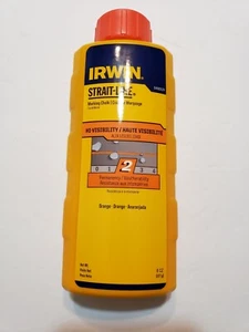 Irwin Straight-Line Marking Chalk 8oz. Orange New hi visible chalk Refill Bottle - Picture 1 of 4