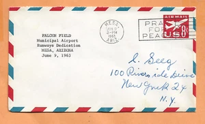 FIRST FLIGHT DEDICATION FALCON FILED RUNWAYS JUN 9,1963 MESA ARIZ - Picture 1 of 1