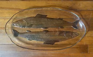 1970's Goran & Warff For Kosta Boda Swedish Art Glass Fish Serving Platter 20 in - Picture 1 of 9