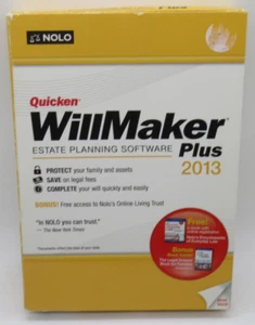 QUICKEN - WILLMAKER PLUS 2013 ESTATE PLANNING SOFTWARE FOR WIN XP/7/8, EXECUTOR+ - Picture 1 of 2