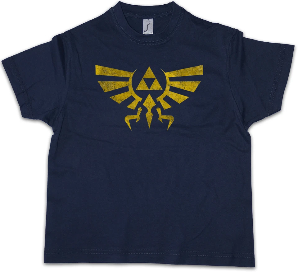 TRIFORCE VINTAGE LOGO Kids Boys T-Shirt Legend Link Symbol Game Zelda Triforce - Image 1 of 1