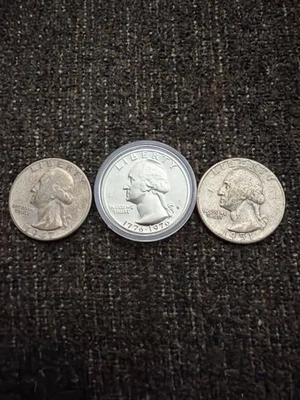(2) Silver Quarters '47 & '51 (1) bicentennial proof - Image 1 of 2