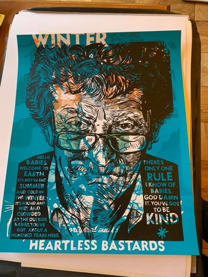 Kurt Vonnegut Be Kind 16x20 Tim Doyle Art Screen Print Ltd Edition MINT Poster - Image 1 of 1