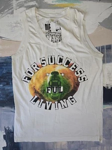 DIESEL "FOR SUCCESSFUL LIVING" WHITE TANK T-Prince Singlet Large - Picture 1 of 3