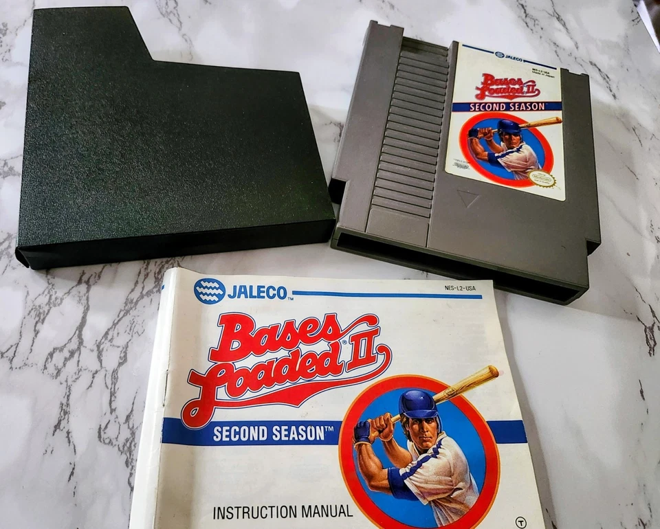 Vntg 1985 Nintendo NES Bases Loaded II Video Game Second Season - Tested Working - Image 1 of 4