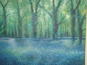 Pintura al óleo de campo de lavanda 28 cuadrados NO una impresión o póster impresionista abstracto - Imagen 1 de 1