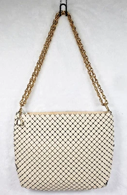Whiting & Davis Metal Mesh Evening Bag Ivory Handbag Shoulder Purse Made in USA - Image 1 of 4