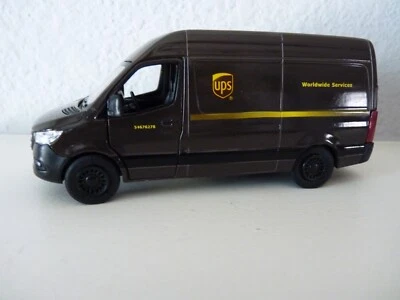 UPS Mercedes Benz Sprinter Diecast Model Toy Car Delivery Van 1:48 Kinsmart 5" - Image 1 of 4