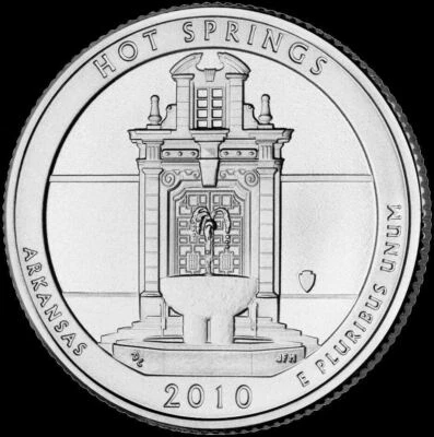 2010 D Hot Springs National Park Quarter Arkansas "Brilliant Uncirculated" ATB  - Image 1 of 3