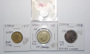 1959-88; 10 Centimos/1,5,100 Pesetas Spain 4 High Grade Coins Protective Holders - Picture 1 of 9