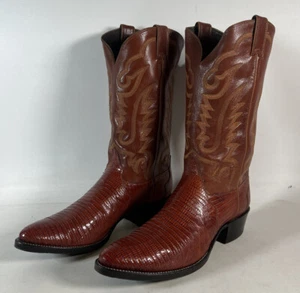 Justin 8303 Men's Exotic Western Boot with Peanut Brittle Lizard 12 D - Picture 1 of 10