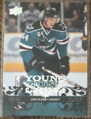 2008-09 UPPER DECK JAMIE McGINN YOUNG GUNS ROOKIE CARD SAN JOSE SHARKS - Image 1 of 2