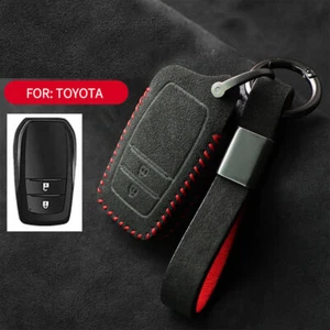 Full Suede Covered Key Fob Remote Protector Holder Cover Case For Toyota D - Picture 1 of 9