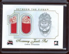 2011-12 Between The Pipes Anniversary Jumbo Pads #AJP17 Chris Osgood x/10