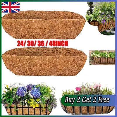 2+2free Trough Coco Liner Planting Flower Wall Hanging Basket Planter Window Box - Image 1 of 4