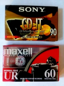 Sony CD-IT 90 High bias min. & Maxwell UR 60 min. Nastri per cassette bias normali - Foto 1 di 2