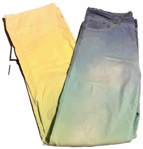 Ice Iceberg Gilmar Jeans Batik Farbe verblassen Hose gemarkt Größe 34 tatsächlich 32 lesen - Bild 1 von 9