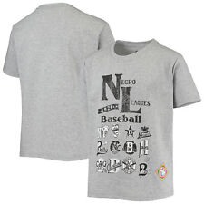 Youth Stitches Heathered Gray Negro League Baseball All-Over Print T-Shirt