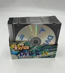 9 Pcs DVD-R 4X RECORDABLE 4.7GB 120 MIN. 10PK Slim Case K Hypermedia - Picture 1 of 3