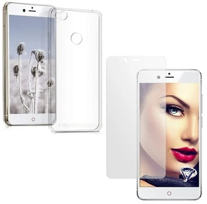 For ZTE NUBIA Z11 TEMPERED GLASS SCREEN PROTECTOR + CLEAR SILICONE TPU GEL CASE - Picture 1 of 12