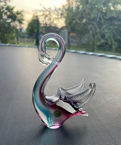 Glass Swan Figurine Murano ,made In Italy In Venezia(#5 M) - Picture 1 of 7