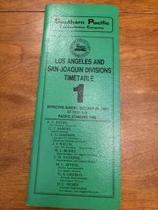 Horario 1 1981, divisiones del Pacífico Sur, Los Ángeles y San Joaquín - Imagen 1 de 1
