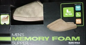 Memory Foam Slippers Warm wool lining for Men's Size Large 9/10 Color Beige - Picture 1 of 6