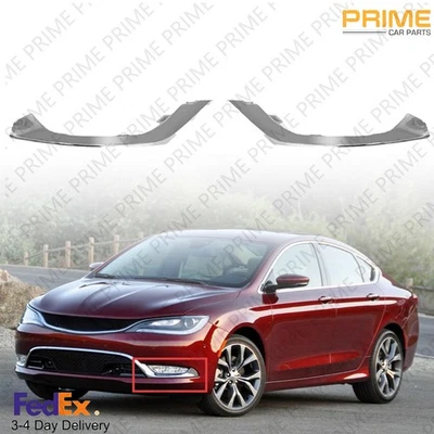 For 2015-2017 Chrysler 200 Front Left Right Outer Chrome Front Bumper Trims Foto 1 de 4