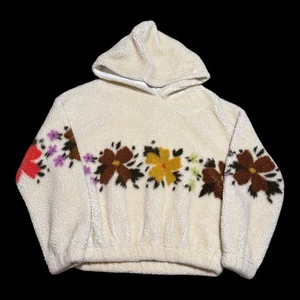 O'Neill Floral Wrap Around Print Polyester Fuzzy Sherpa Hoodie Women's Small - Picture 1 of 8