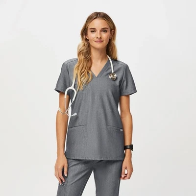 FIGS Scrub Top Women’s XL Gray Graphite Casma Three Pocket FW1100 Nurse Medical - Image 1 of 4