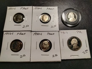 Proof Dimes, Quarter, Nickel - Picture 1 of 7