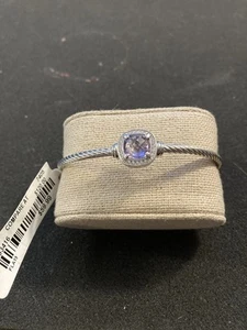Sterling Silver Twisted Cable Bracelet with Amethyst - Picture 1 of 12